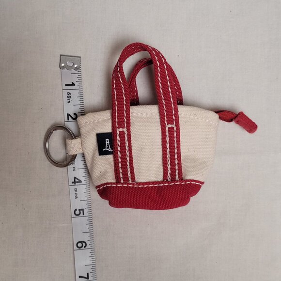 LAND'S END Miniature Canvas Boate & Tote Tote Bag Keychain Red - Picture 5 of 5